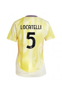 Juventus Manuel Locatelli #5 Jalkapallovaatteet Naisten Vieraspaita 2024-25 Lyhythihainen